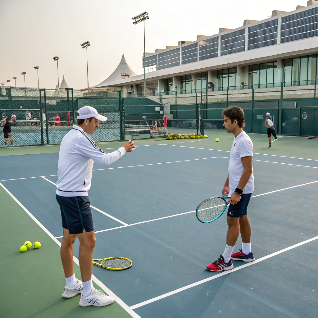 Professional tennis coaching session at TERVALYX Tennis School